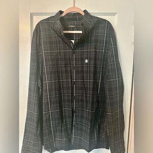 NWT Express Black Plaid Button-Up Shirt